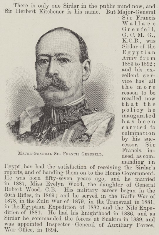 Generalmajor Sir Francis Grenfell (gravyr) av English School