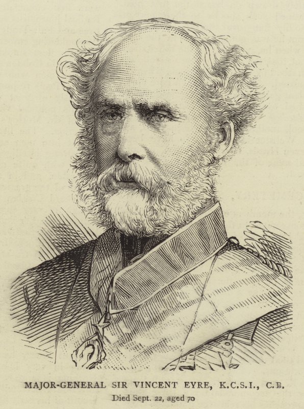 Generalmajor Sir Vincent Eyre, KCSI, CB (gravyr) av English School