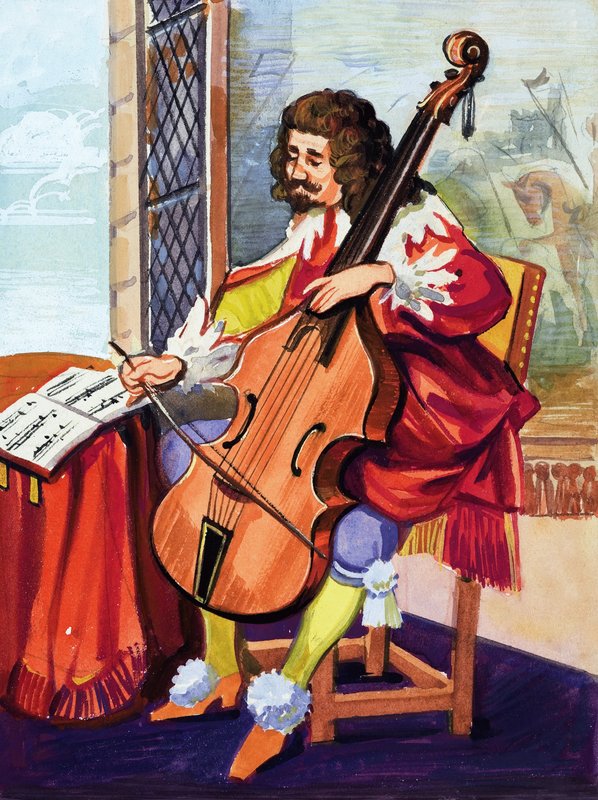 Man spelar cello av English School