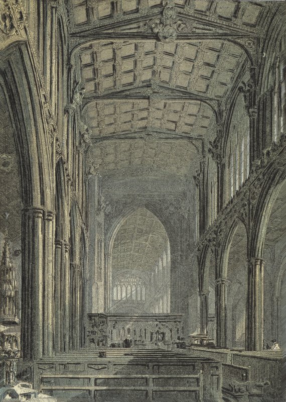 Manchester katedral, utsikt från West End av Nave av English School