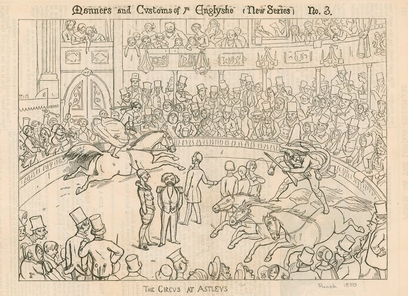 Engelsmännens seder och seder: The Circus at Astleys (Astleys Amphitheatre), London av English School