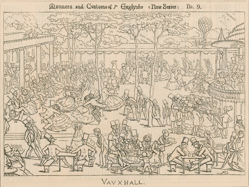 Engelska seder och seder; Vauxhall Gardens, London av English School