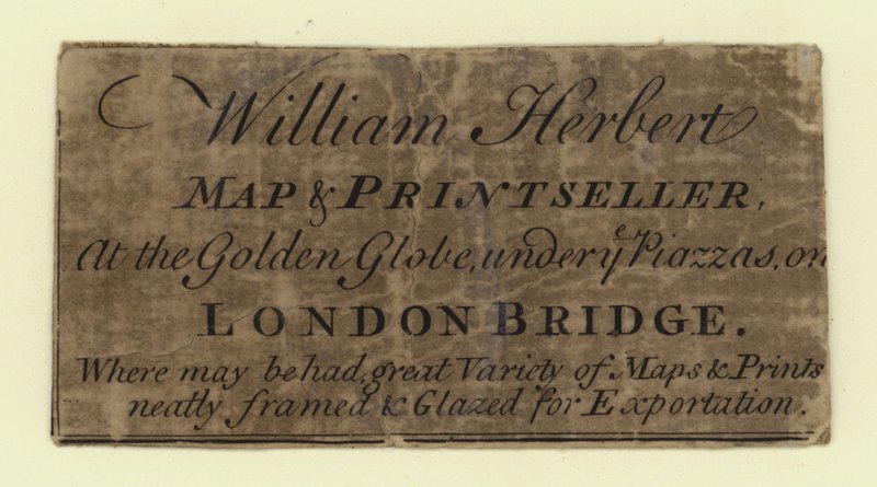 Karta och Printseller, William Herbert, handelskort av English School