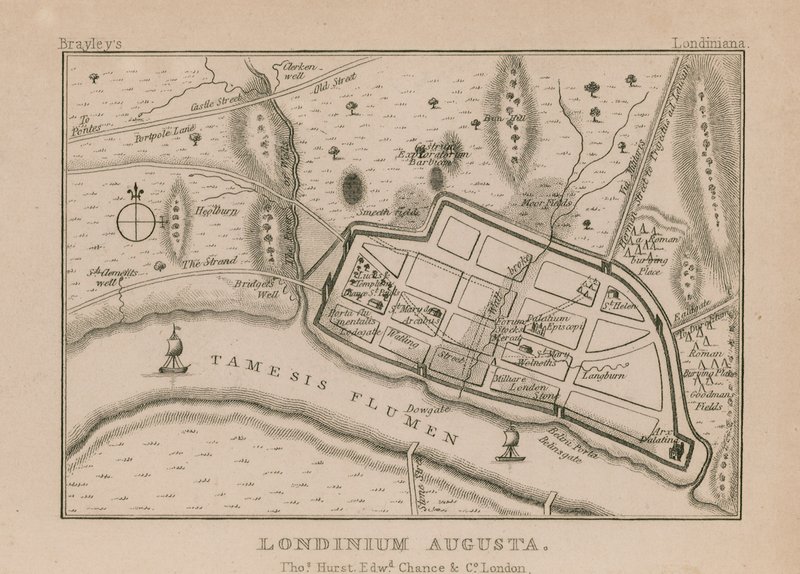 Karta över romerska London av English School
