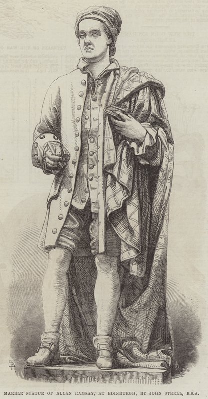 Marmorstaty av Allan Ramsay, i Edinburgh, av John Steell, RSA (gravyr) av English School