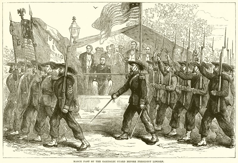 Mars förbi Garibaldigardet inför president Lincoln av English School