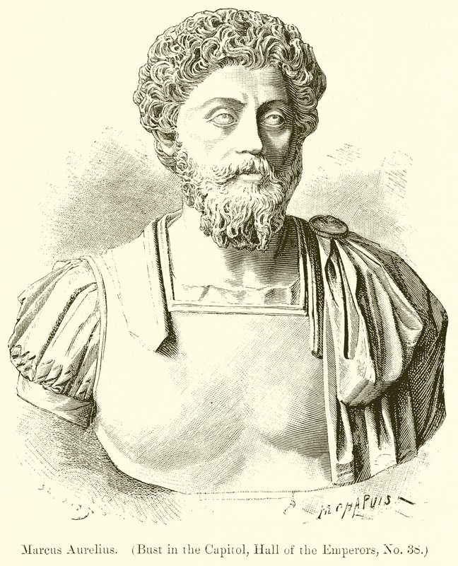 Marcus Aurelius. (Byst i huvudstaden, Hall of the Emperors, nr 38) av English School