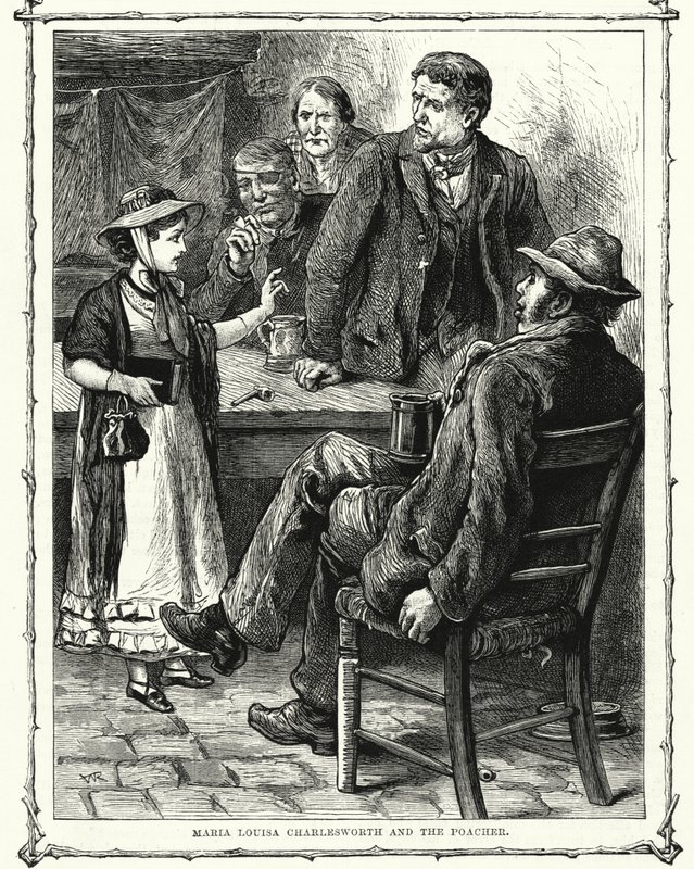 Maria Louisa Charlesworth och tjuvskytten (gravyr) av English School