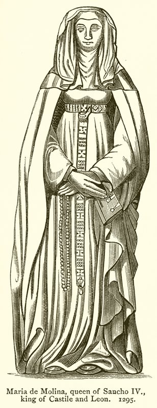 Maria de Molina, drottning av Sancho IV, kung av Kastilien och Leon. 1295 av English School
