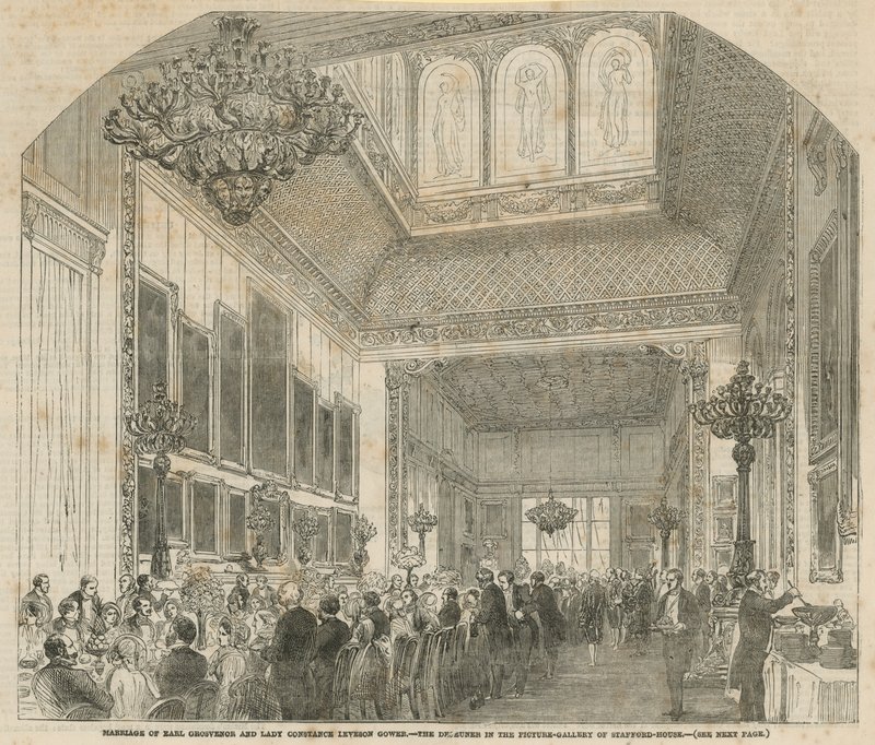 Äktenskap mellan Earl Grosvenor och Lady Constance Leveson Gower av English School