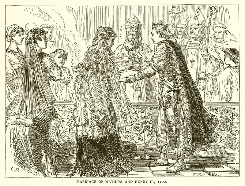 Äktenskap mellan Matilda och Henrik II, 1100 av English School
