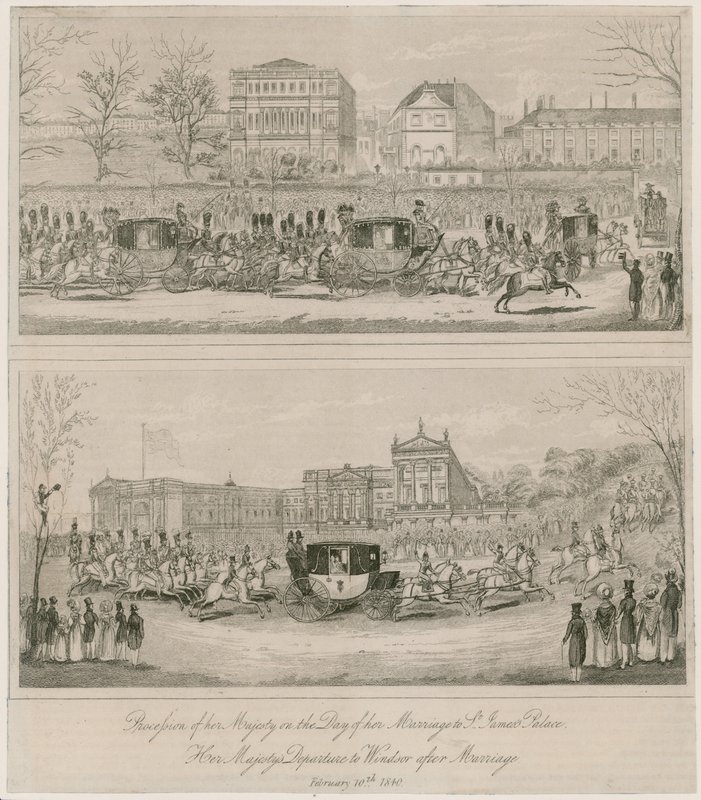 Drottning Victorias och prins Alberts äktenskap den 10 februari 1840 av English School