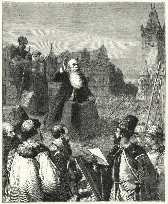 Martyrskap för Baron Wenzel of Construction, Prag, 1621 av English School