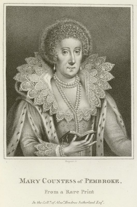 Mary, grevinna av Pembroke (gravyr) av English School