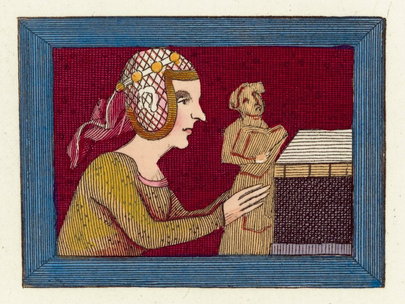 Mary De St Paul (färgad gravyr) av English School