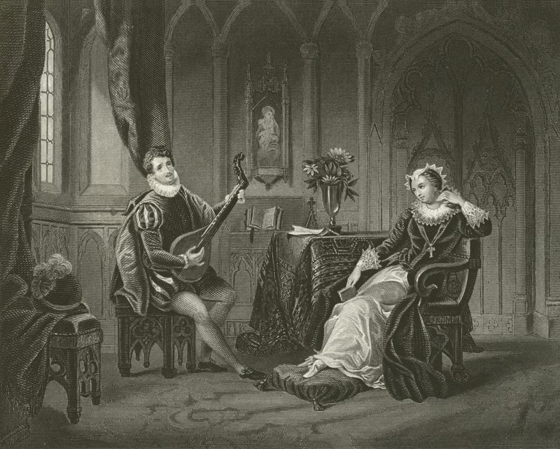 Mary Queen of Scots och hennes sekreterare Chatelar av English School