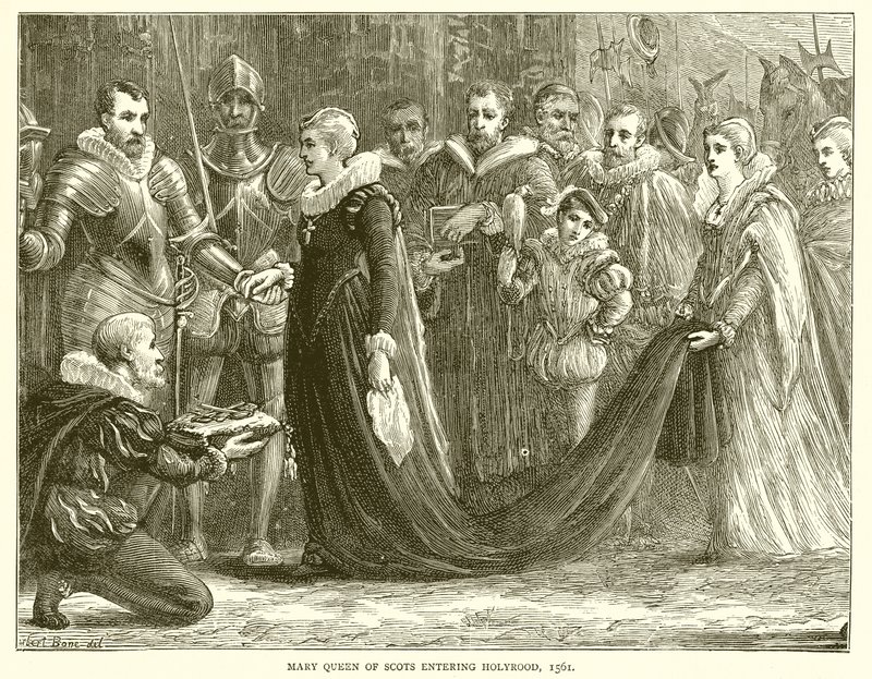 Mary Queen of Scots på väg in i Holyrood, 1561 av English School