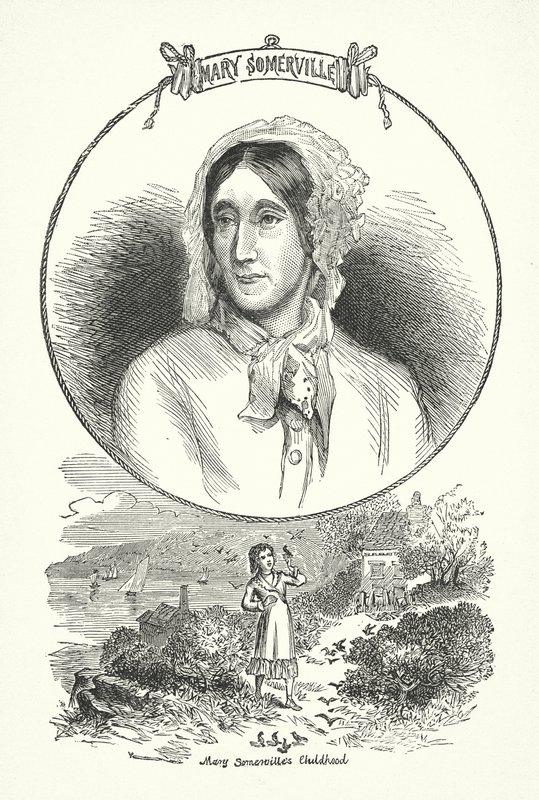 Mary Somerville, skotsk vetenskapsman och författare (gravyr) av English School