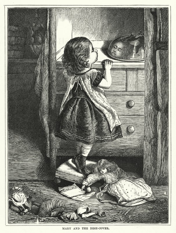 Maria och diskbänken (gravyr) av English School