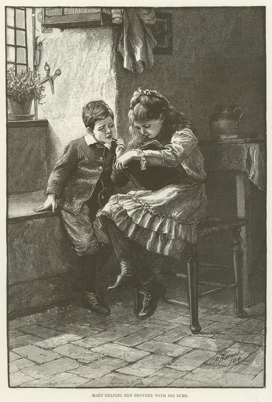 Mary hjälper sin bror med hans summor av English School