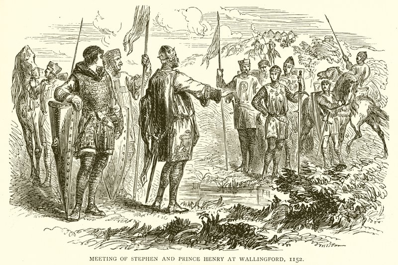 Möte mellan Stephen och Prins Henrik i Wallingford, 1152 av English School