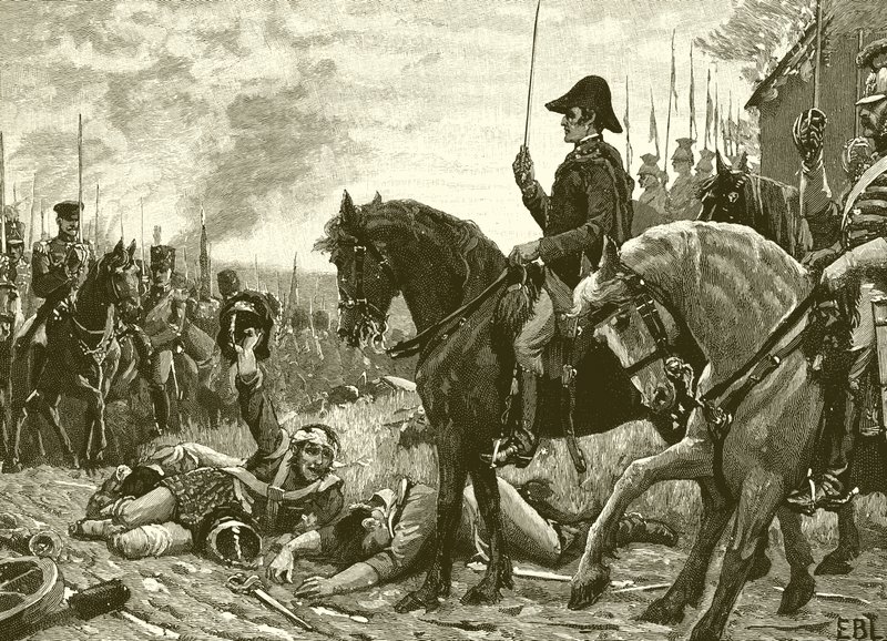 Möte mellan Wellington och Blucher efter slaget vid Waterloo av English School