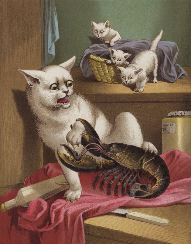 Meg and the Lobster (chromolitho) av English School