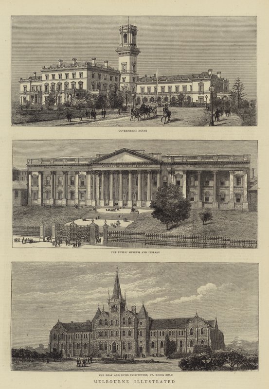 Melbourne illustrerad av English School