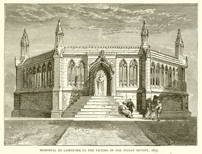 Minnesmärke vid Cawnpore till offren för det indiska myteriet, 1857 av English School
