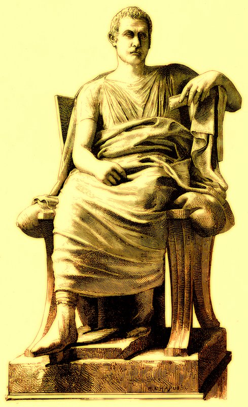 Menander, illustration från History of Rome av Victor Duruy, publicerad 1884 (digitalt förbättrad bild) av English School