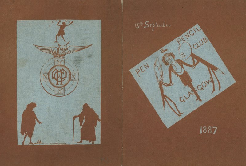 Meny för en bankett till Henry Irvings ära, Pen and Pencil Club, Glasgow, 15 september 1887 av English School