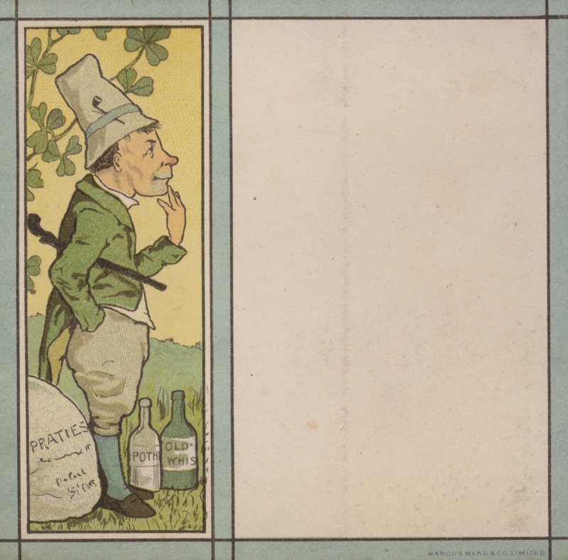 Menyillustration: Irland (färg litho) av English School