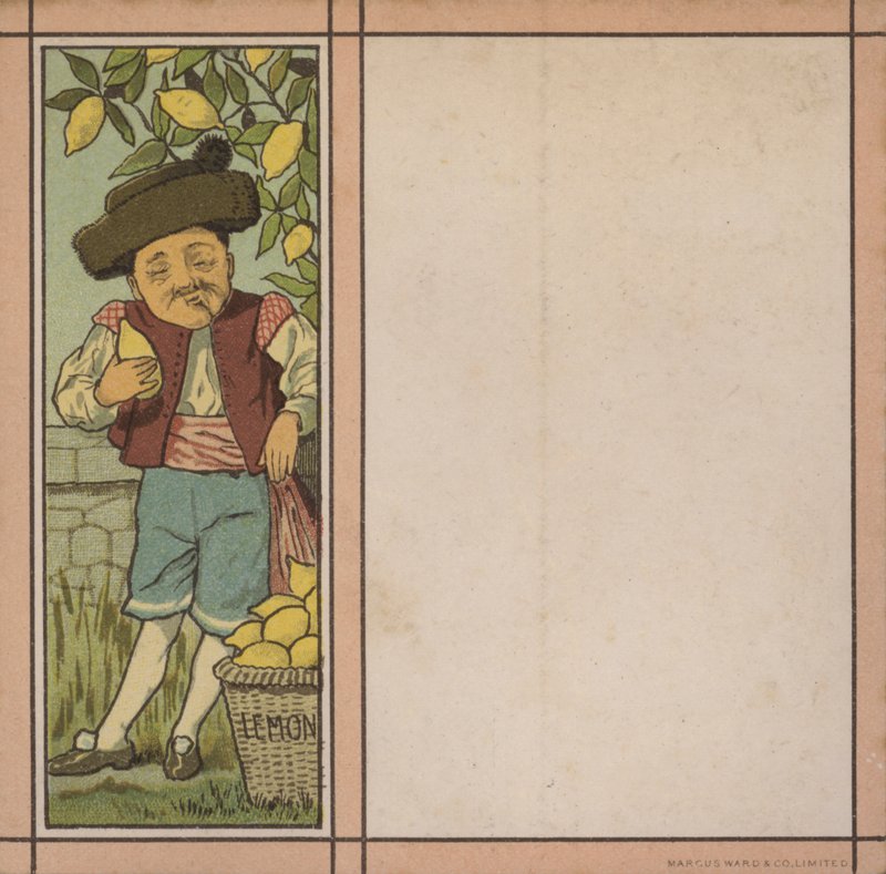 Menyillustration: Citron (litho i färg) av English School