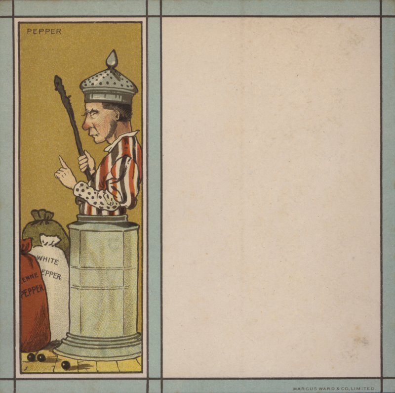 Menyillustration: Peppar (färg litho) av English School