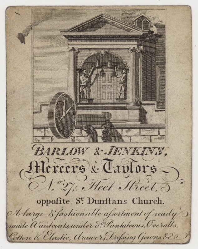 Mercer and Tailor, Barlow & Jenkins, handelskort av English School