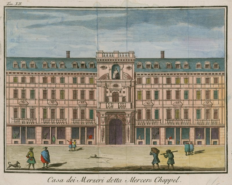 Mercers Chapel, Cheapside, London av English School