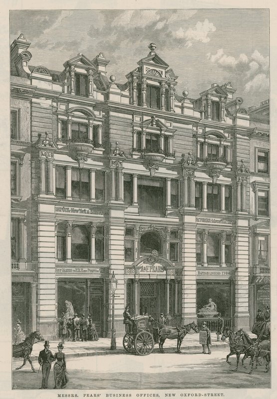 Mrs Pears affärskontor, New Oxford Street, London av English School