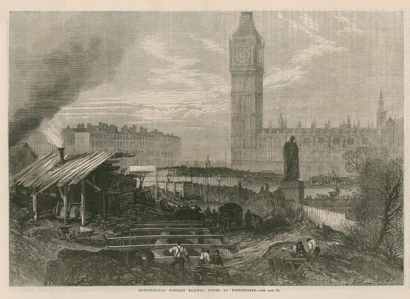 Metropolitan District Railway arbetar i Westminster av English School