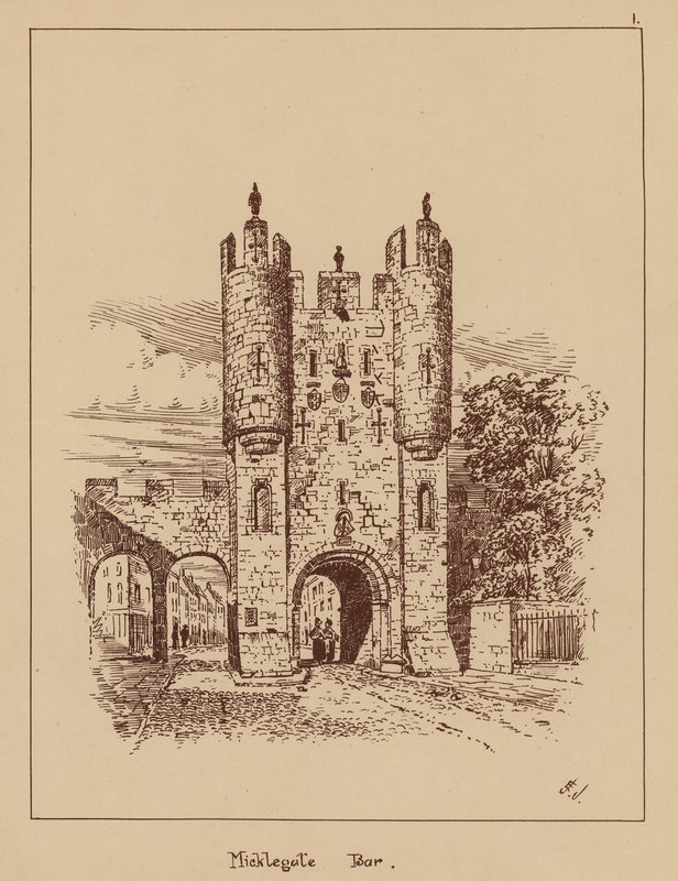 Micklegate Bar (litografi) av English School