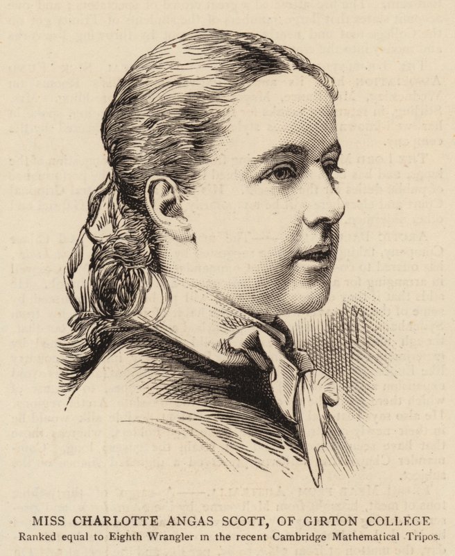 Miss Charlotte Angas Scott, från Girton College (gravyr) av English School