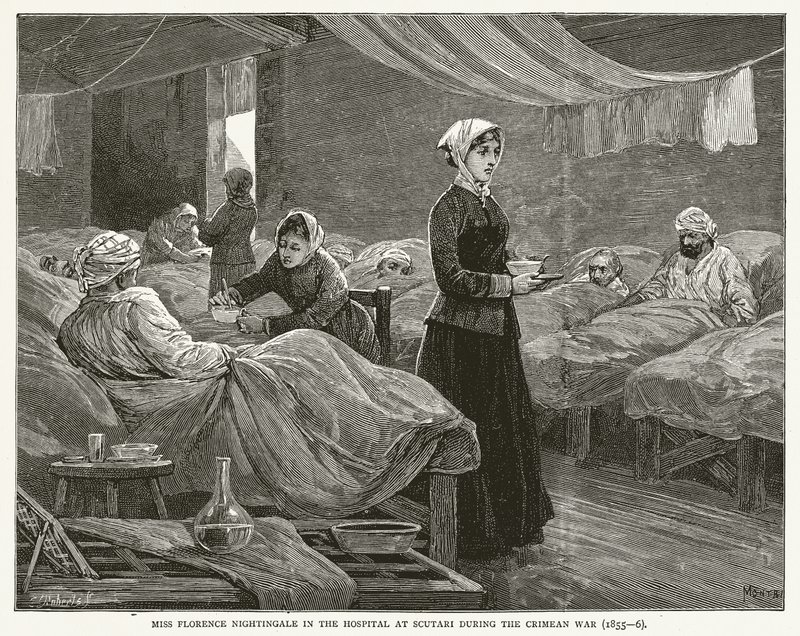 Miss Florence Nightingale på sjukhuset i Scutari under Krimkriget (1855--6) av English School