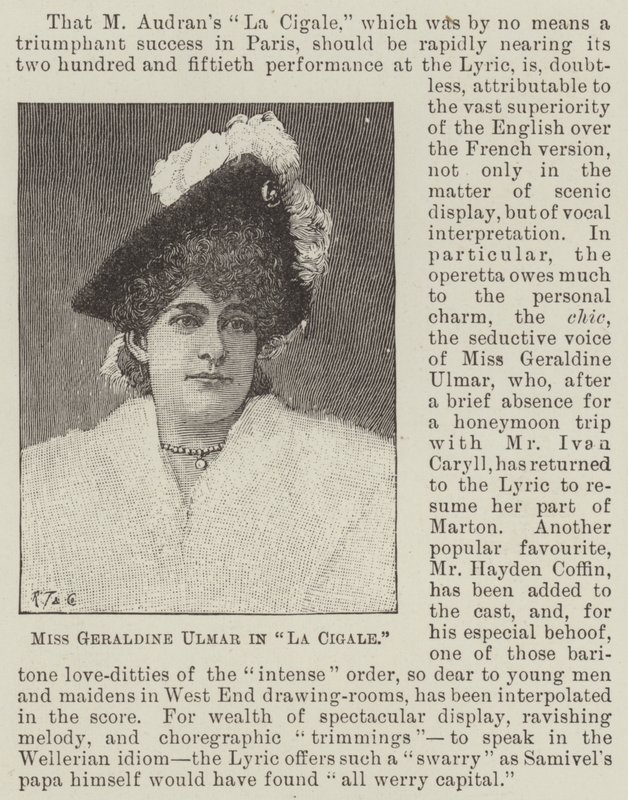 Miss Geraldine Ulmer i "La Cigale" (gravyr) av English School
