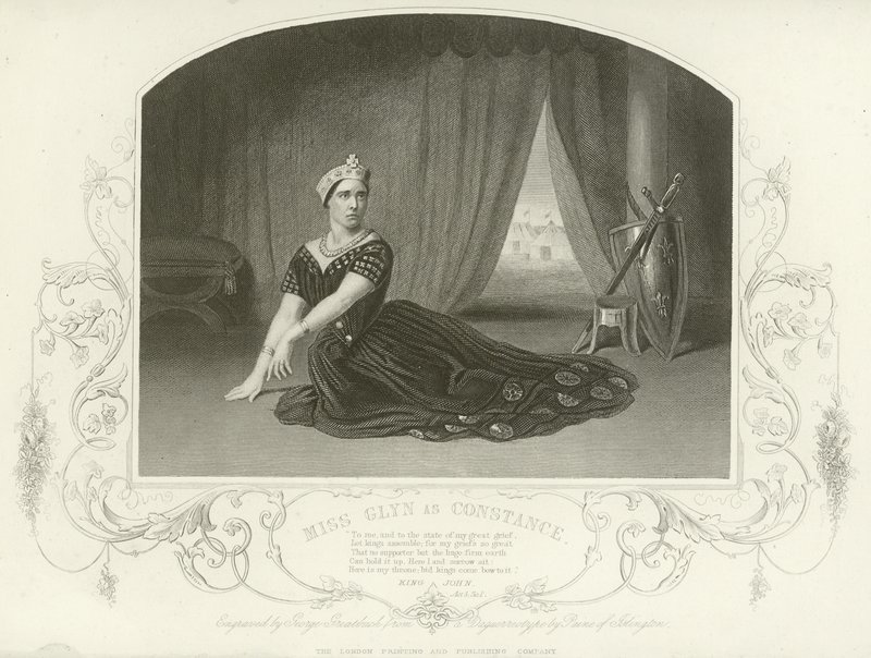Miss Glyn som Constance, King John, Act III, Scene I av English School