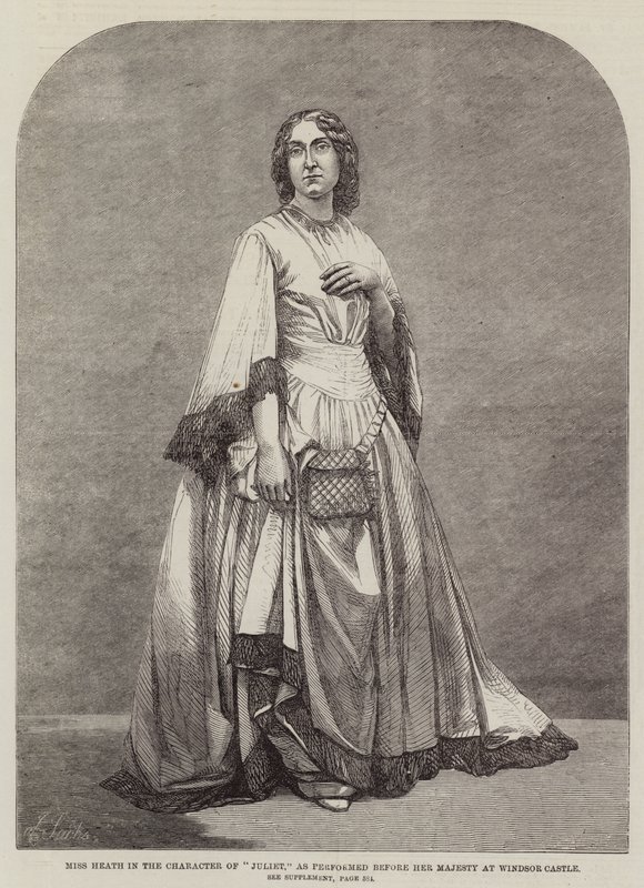 Miss Heath i karaktären "Juliet", som framförd inför Hennes Majestät på Windsor Castle (gravyr) av English School