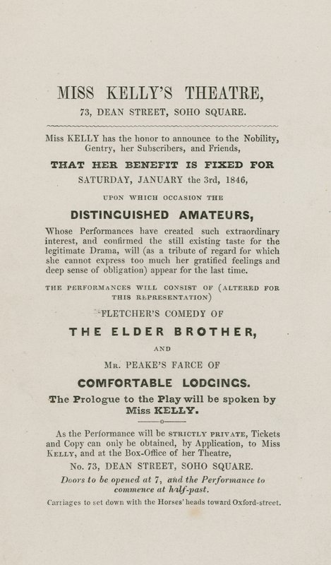 Miss Kellys Theatre, 73 Dean Street, Soho Square, London av English School