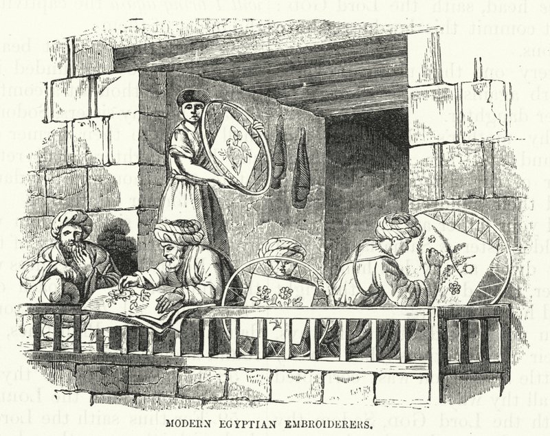 Moderna egyptiska broderare (gravyr) av English School