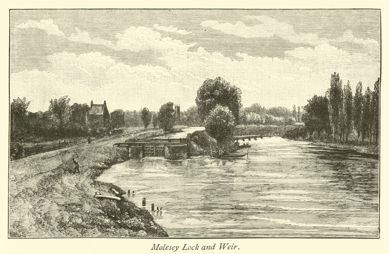 Molesey Lock and Weir av English School