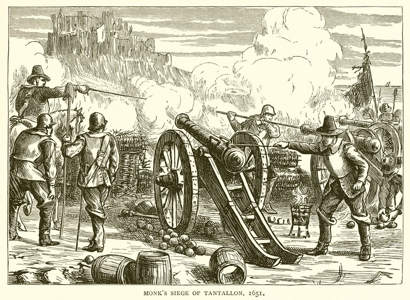 Munkarnas belägring av Tantallon, 1651 av English School
