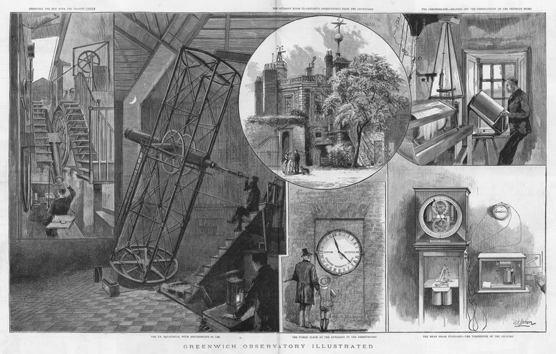 Montage av bilder från Greenwich Observatory av English School