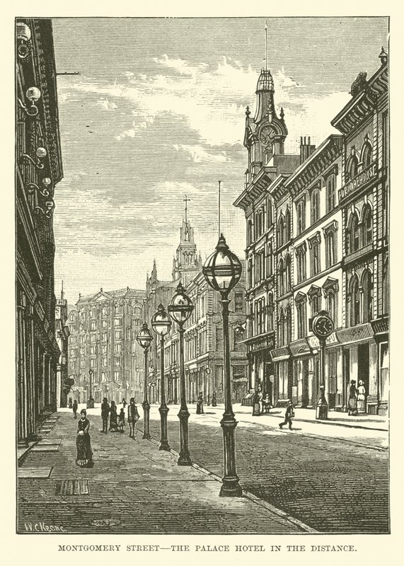 Montgomery Street, Palace Hotel i fjärran av English School
